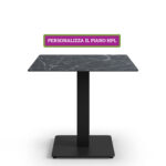Tavolo 80×80 Completo di Base NERA (Tubo 8×8) e Piano HPL BASI E PIANI TAVOLI
